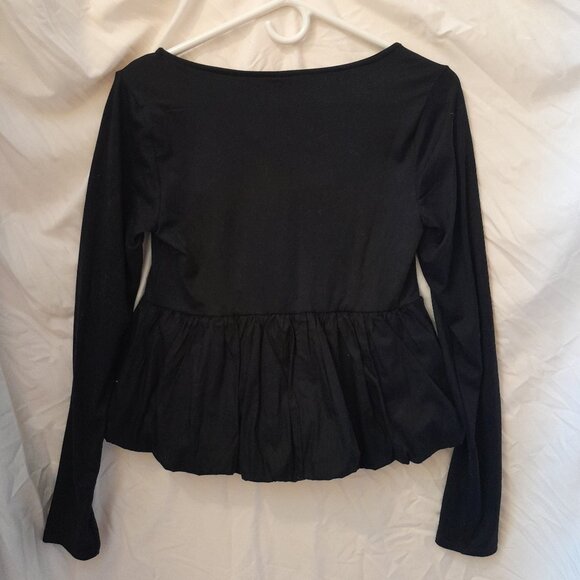 New with Tags Black Wild Fable Long Sleeve Square Neck Bubble Top - Picture 2 of 7